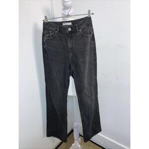 Garage Denim Vintage Wide Straight Leg Jeans Women's 1/25 Black Mid Rise